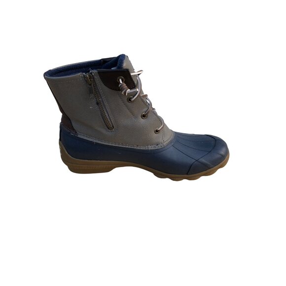 Sperry Womens Duck Boots 10 M Leather Upper Blue Waterproof Rubber Rain Garden - Picture 3 of 14